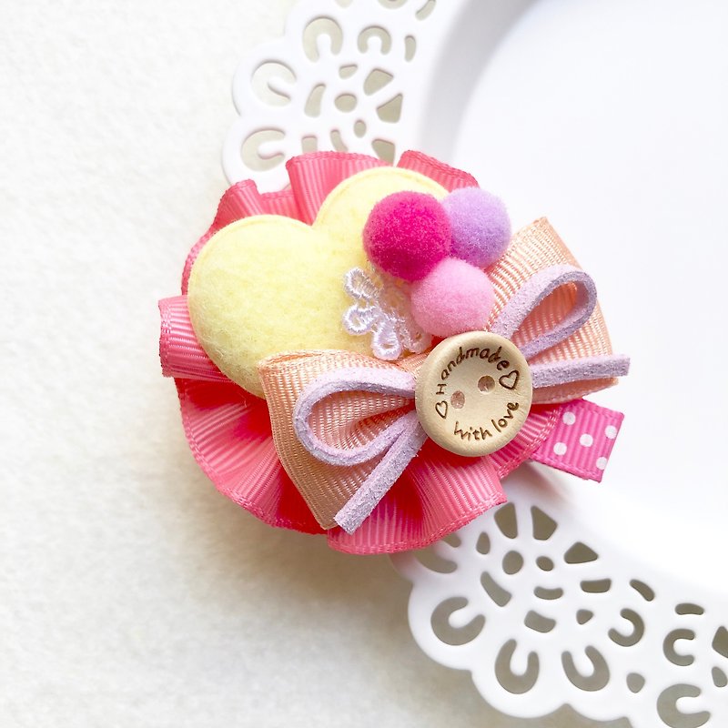 Fun little fat love YoYo hairpin / goose yellow love - Hair Accessories - Other Materials Multicolor