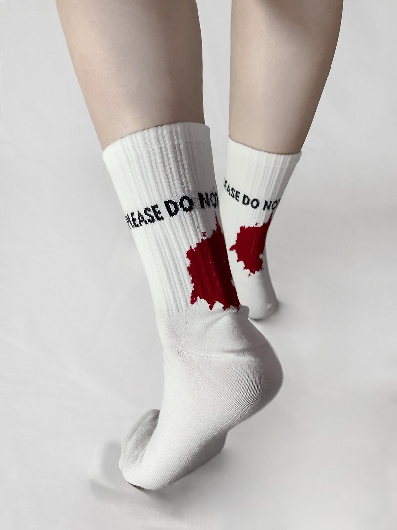 "Please do not touch" collection socks - Socks - Cotton & Hemp White