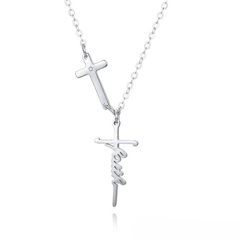 [SoLight Yanqing] Booming January Special Promotion Launches Faith Cross Necklace SL105 - Necklaces - Other Materials Silver