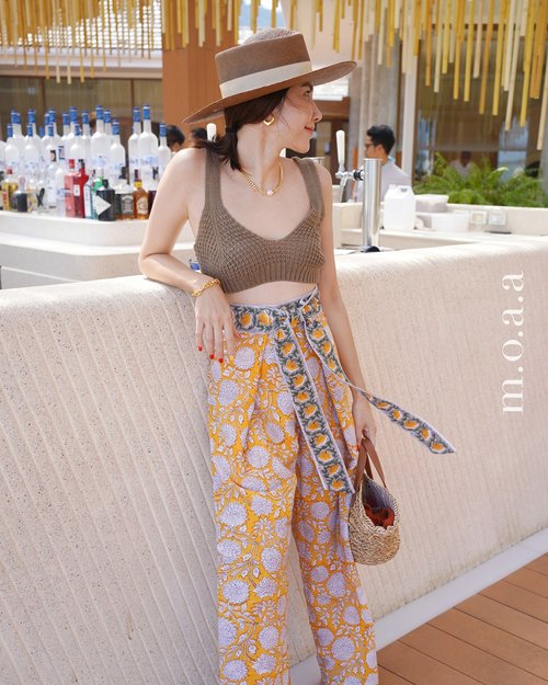 Marine Wrap Pants - Floral Wood Block Wide-Leg Trousers - Shop  moaa.collection Women's Pants - Pinkoi