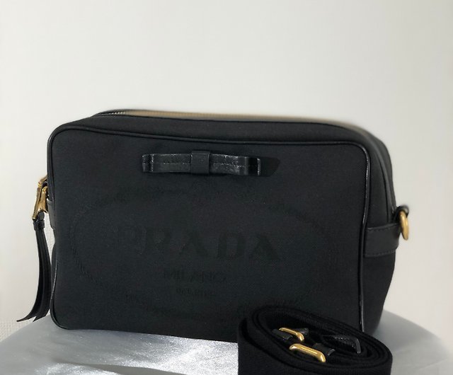 Prada Logo Jacquard Camera Bag