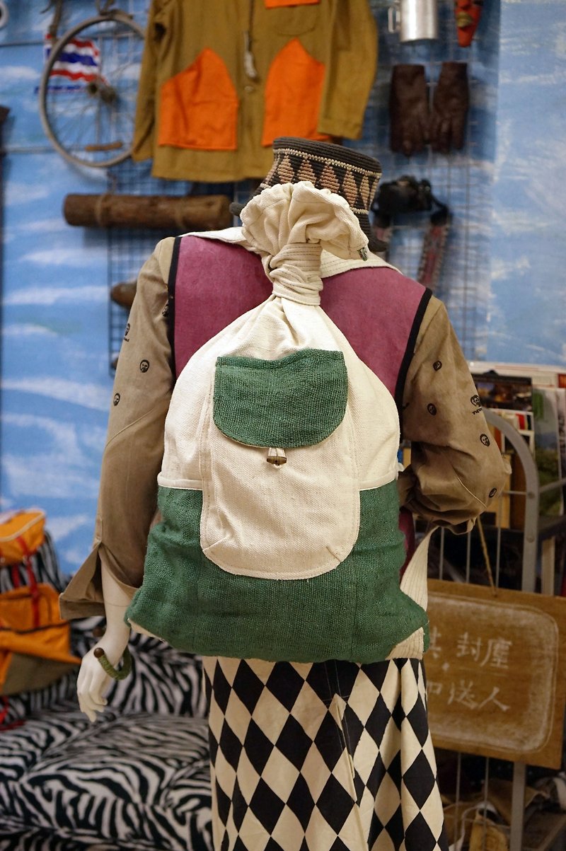 EARTH.er  │大麻布蘇聯束口包 (綠色) ● Hemp Soviet Backpack (Green)│ :: 香港原創設計品牌 :: - 水桶包/束口袋 - 棉．麻 綠色