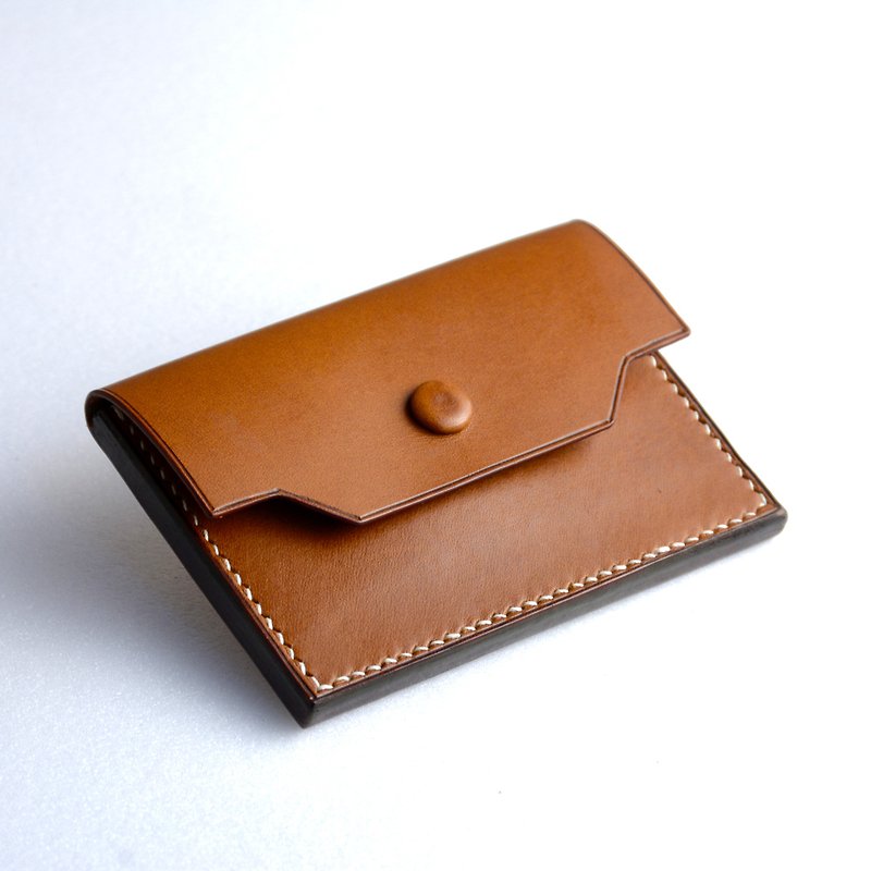 Business card case Italian vegetable tanned cow leather multi-color can be purchased with customized lettering - Card Holders & Cases - Genuine Leather Multicolor