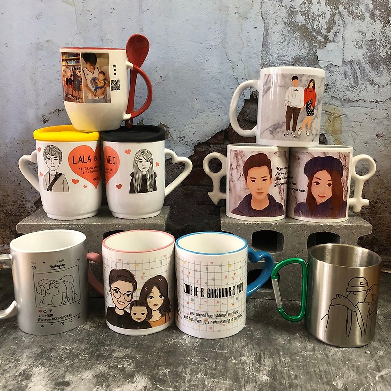 Hand-painted Q-version [Mug] Custom-made commemorative gift for cups in the order area Customized gift - แก้ว - เครื่องลายคราม ขาว
