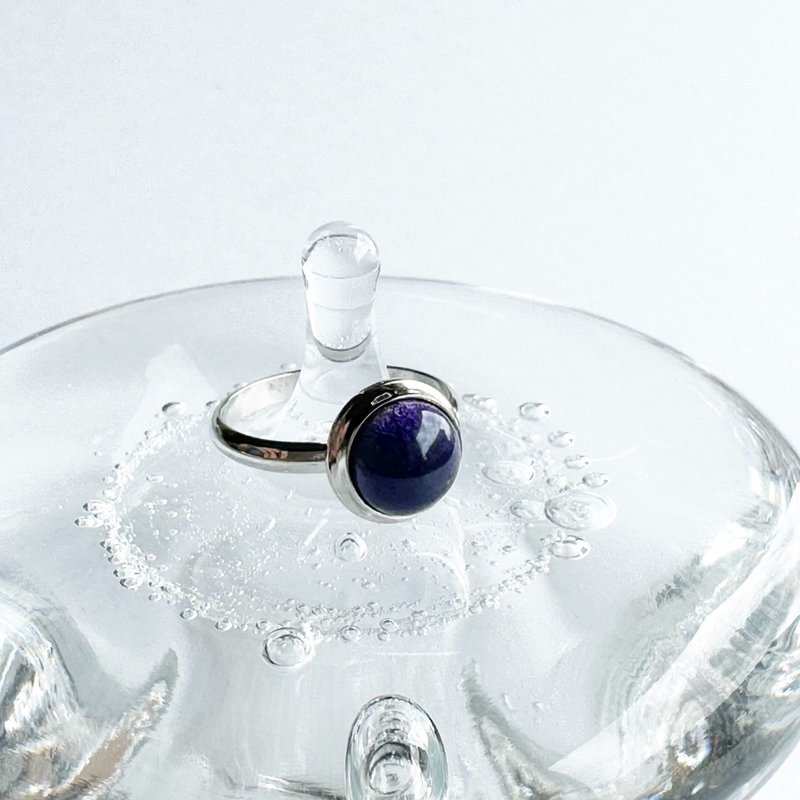 セピア小【Amethyst】七宝焼リング 指輪 純銀張七宝 - 戒指 - 其他材質 紫色