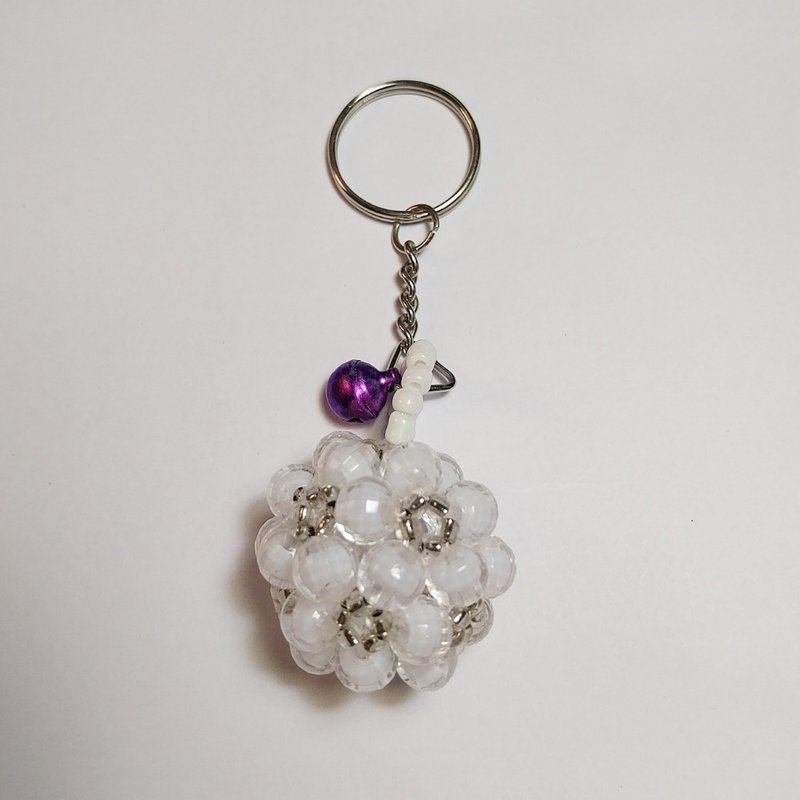 White Ball Bell Bead Key chain - 吊飾/掛飾 - 塑膠 白色