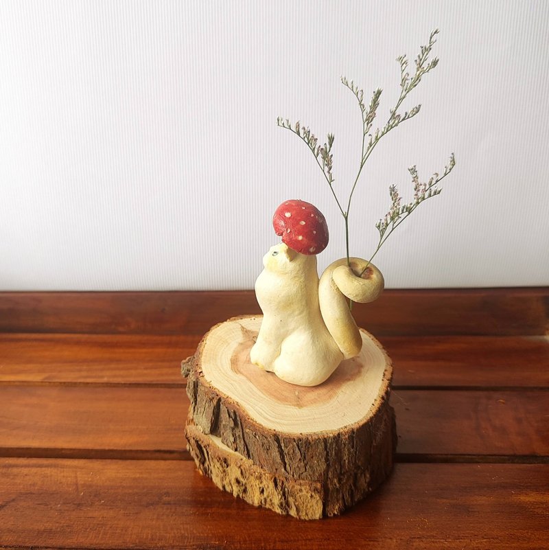 貓貓香插-小花插-小草插-香插座-手作陶 - 花瓶/花器 - 陶 