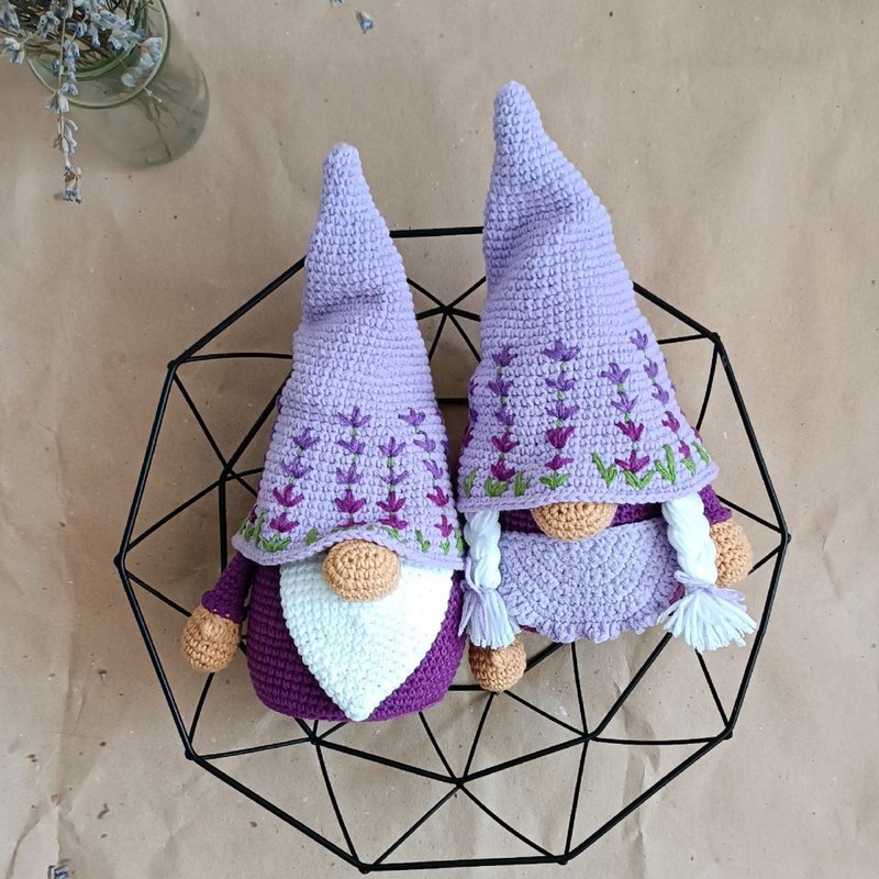 Crochet pattern set lavender gnome - 手工藝教學/工具書 - 其他材質 
