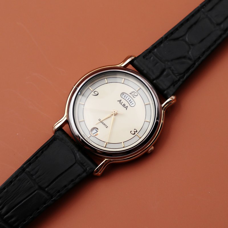 ALBA日付ダブルディスプレイプレミアムアンティーククォーツウォッチ - 腕時計 - その他の素材 