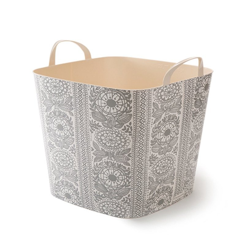 Stacksto Finlayson flower basket - gray lace flower - กล่องเก็บของ - วัสดุกันนำ้ สีเทา