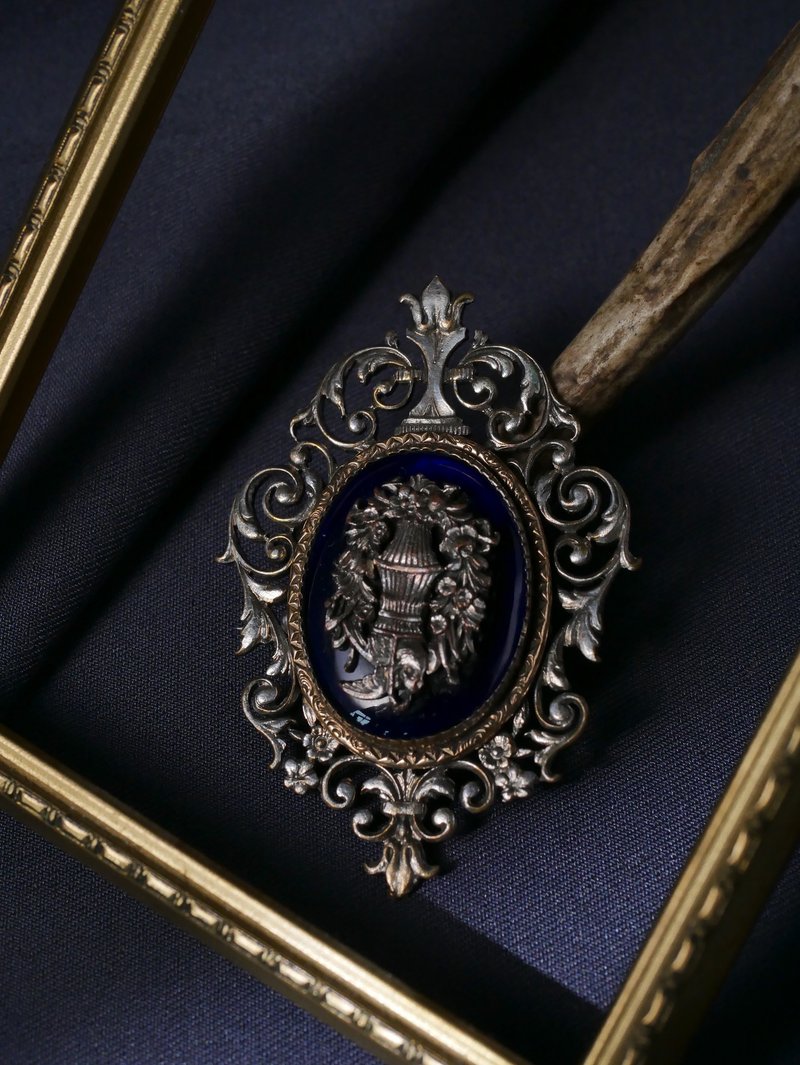 1860-1880s 法國 大型蒼穹胸針 - 胸針 - 其他金屬 藍色