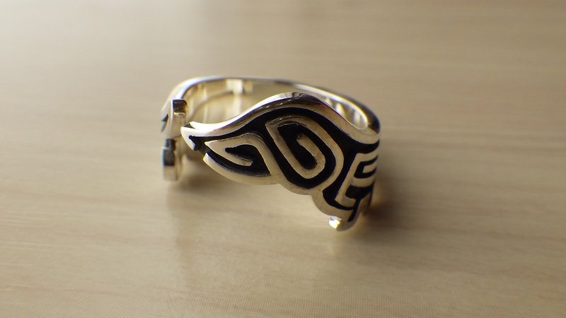 ダックスフンドのラビリンスリング - 戒指 - 其他金屬 銀色