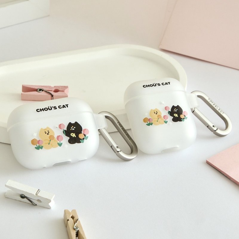 周氏喵喵鬱金香貓貓強悍防摔AirPods保護套 - AirPods/耳機保護套 - 塑膠 多色