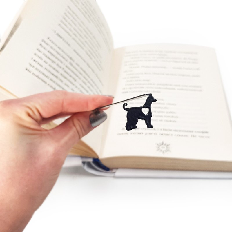 Bookmark Hound Love | Small Bookish Gift for Dog Lovers - ที่คั่นหนังสือ - โลหะ สีดำ