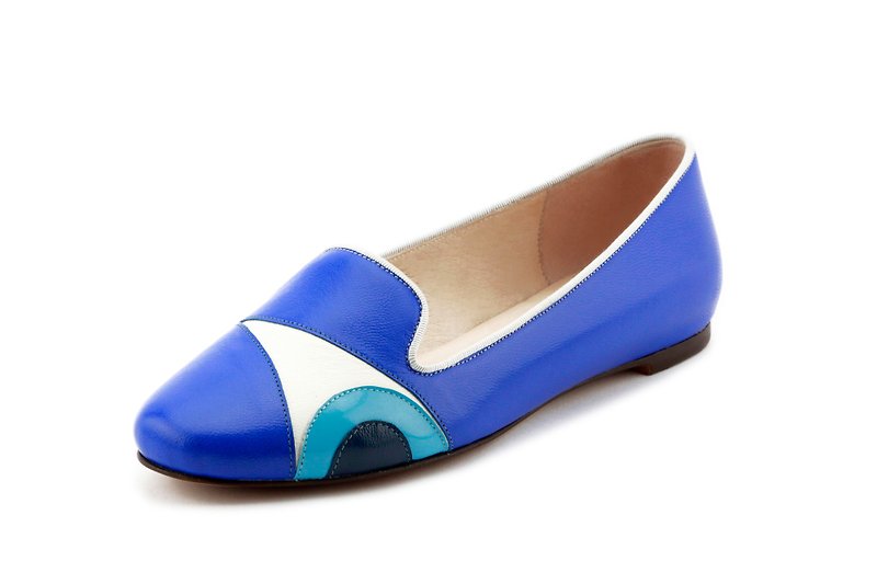 T FOR KENT｜EVIL EYE  flats (Cobalt Blue) - Women's Casual Shoes - Genuine Leather Blue
