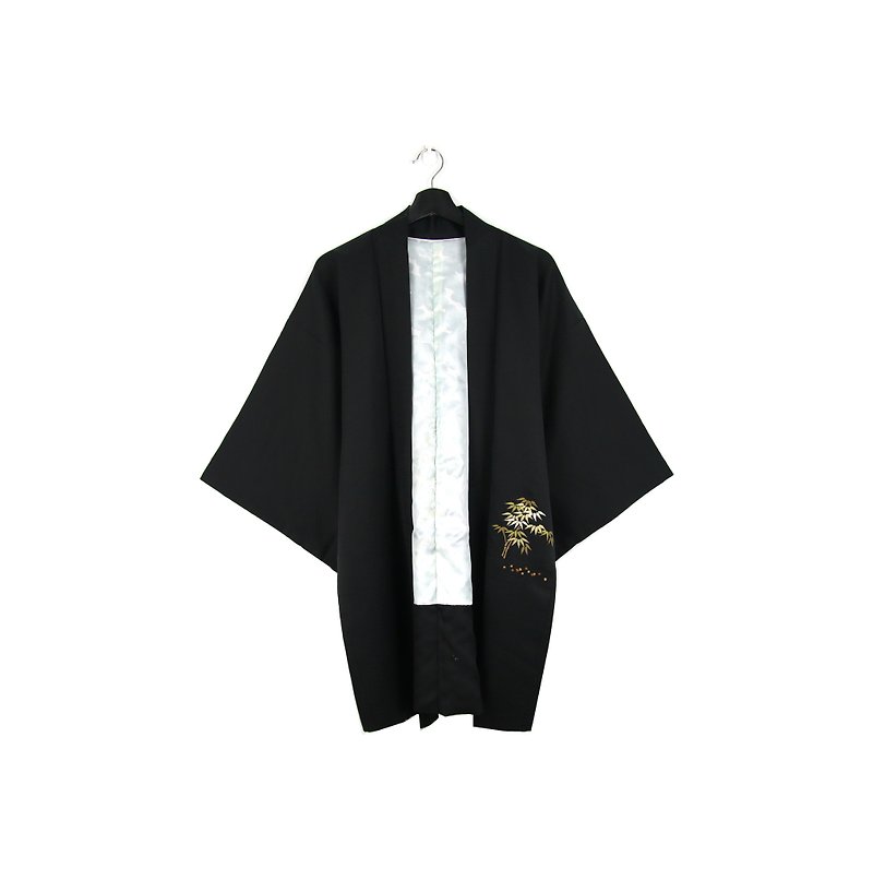 Back to Green-Japan brought back feather weaving bamboo forest / vintage kimono - Women's Casual & Functional Jackets - Silk 