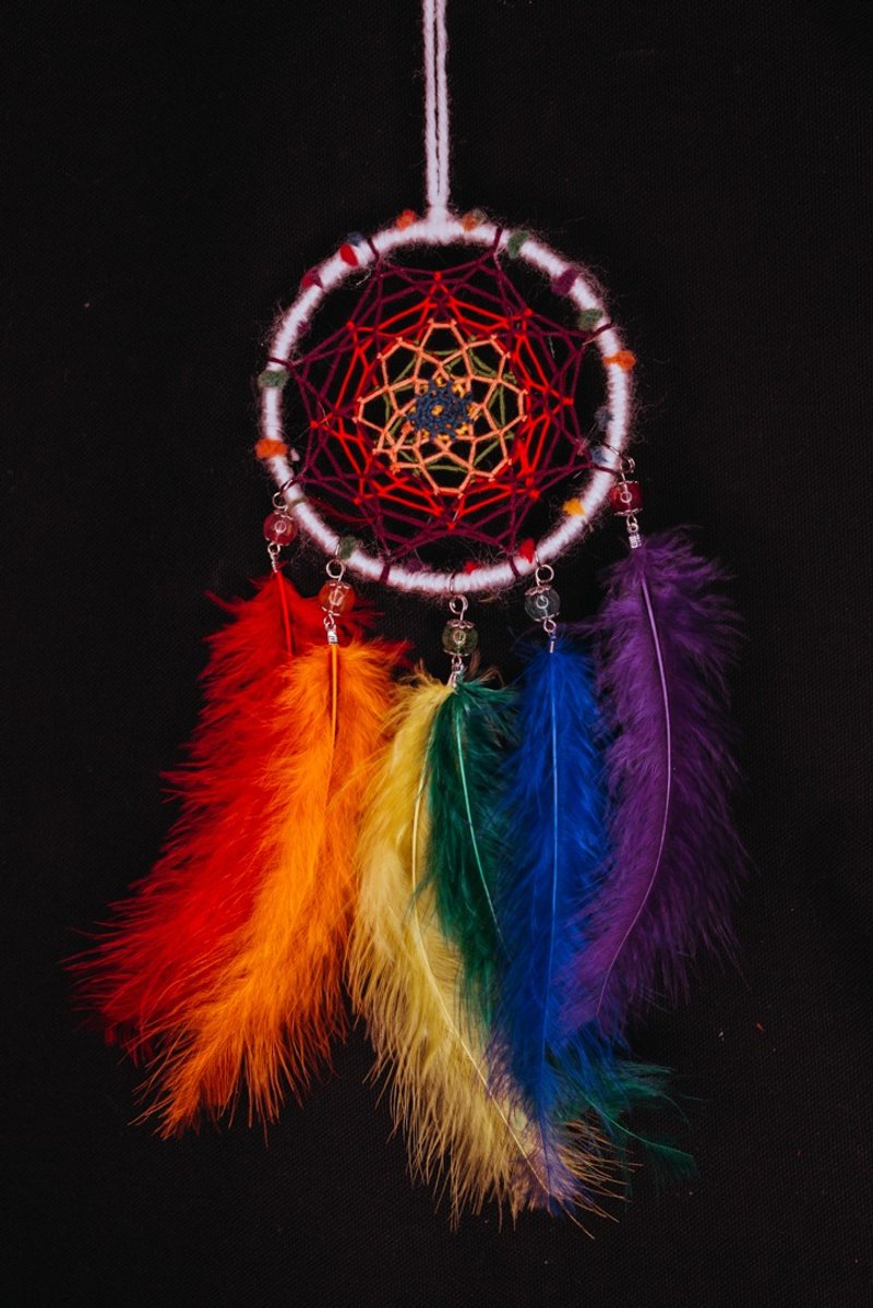 純手工捕夢網 Handmade Dreamcatcher－【彩色小毛球－雙面網】 - 擺飾/家飾品 - 其他材質 多色