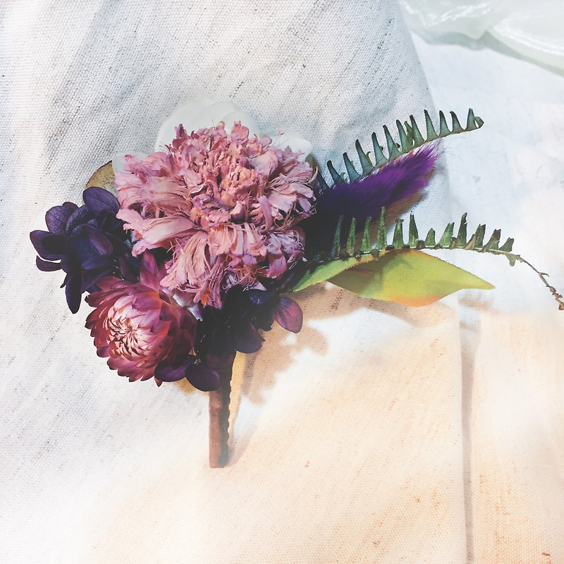 Flowers immortalized flowers dry flowers - groom / best man bridesmaids / the main wedding boutonniere / wedding - Plants - Plants & Flowers Purple