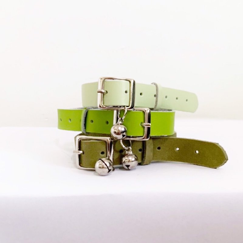 Jaonaais Original Collar Green Tone - Collars & Leashes - Genuine Leather Multicolor