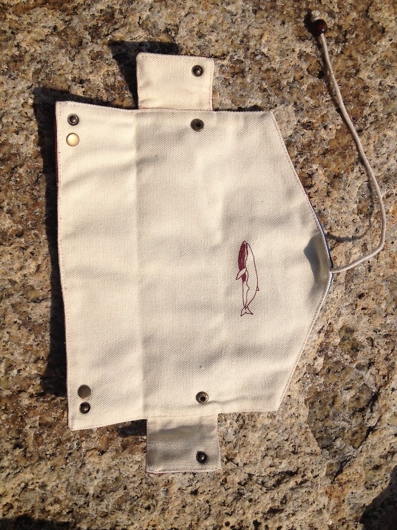 Whale Eco Cutlery Bag/Brick Red - กล่องเก็บของ - ผ้าฝ้าย/ผ้าลินิน สีแดง