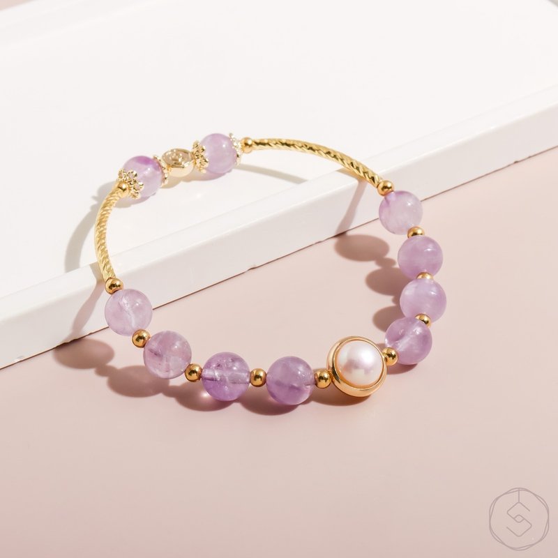 [Double 11 Promotion] Little Diana | Lavender Amethyst Pearls | Natural Crystal Bracelet - สร้อยข้อมือ - คริสตัล สีม่วง