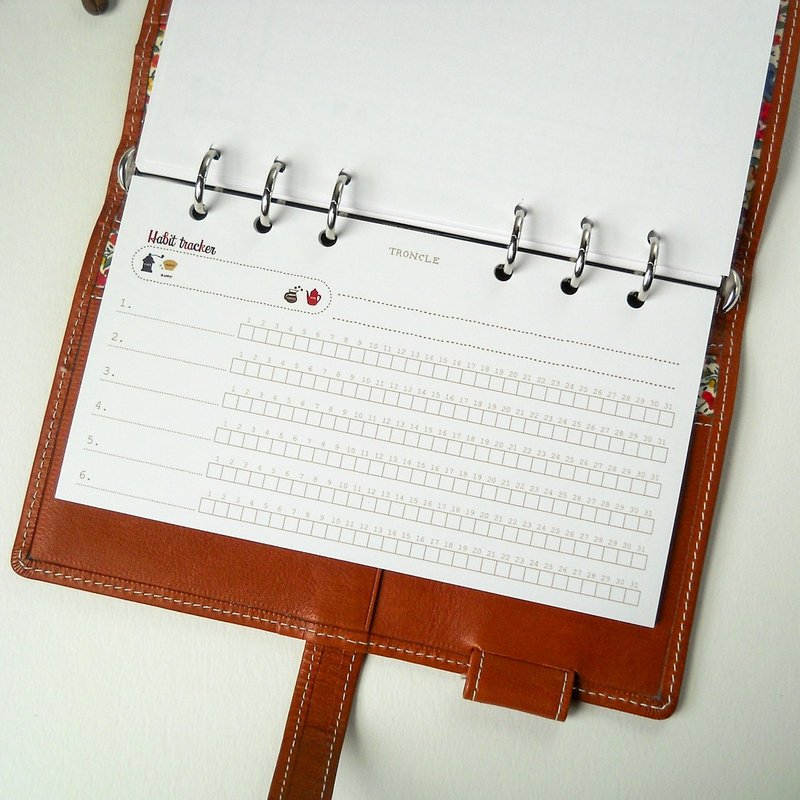 System planner refill Bible size / Habit tracker: Horizontal (A-Type) - สมุดบันทึก/สมุดปฏิทิน - กระดาษ 