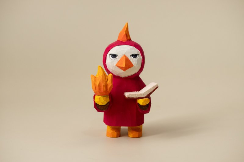 Flinn the Phoenix - 公仔/玩偶 - 木頭 紅色