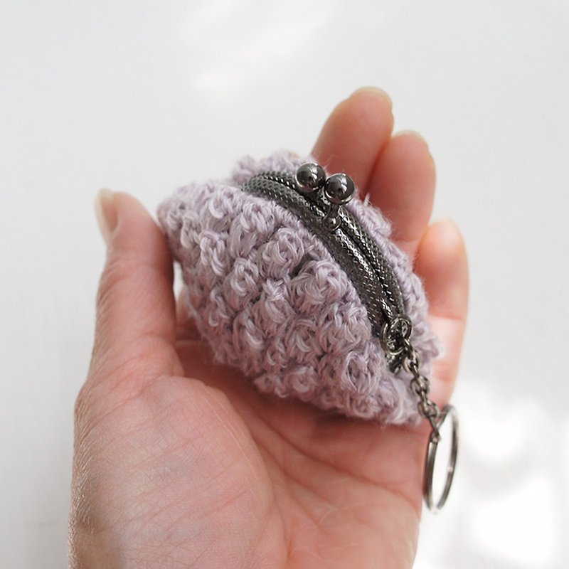 Ba-ba handmade Popcorn crochet mini coinpurse No.C1122 - Wallets - Other Materials Purple