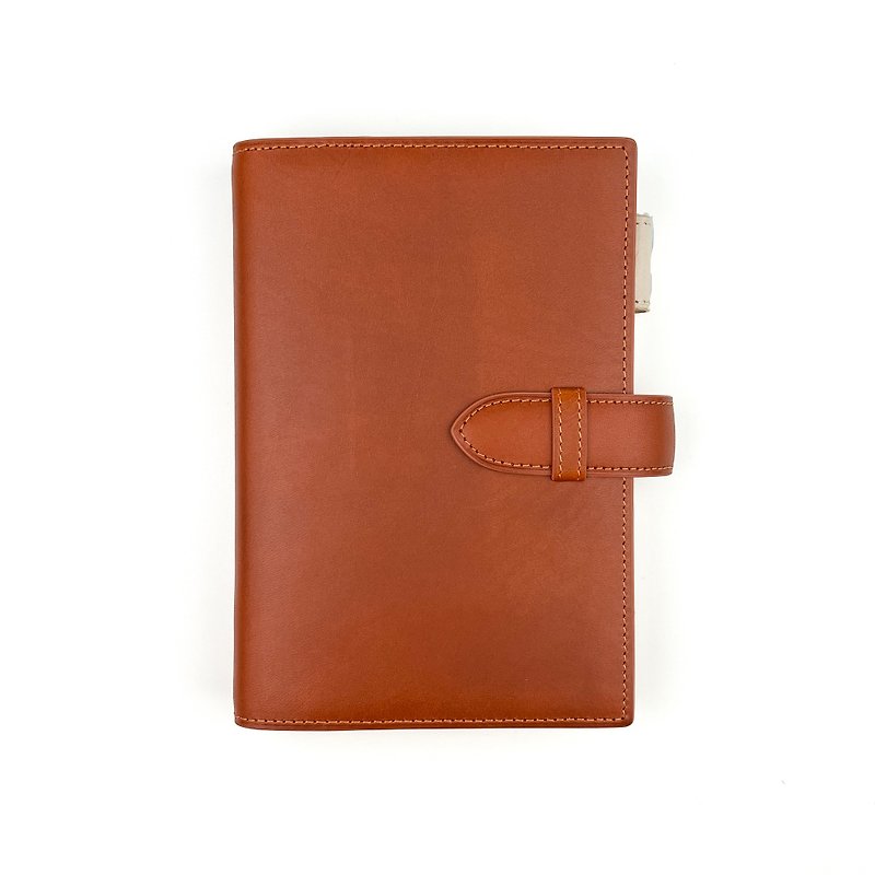 CURIO four-color/holy book size | six-hole loose-leaf notebook - Notebooks & Journals - Genuine Leather Orange