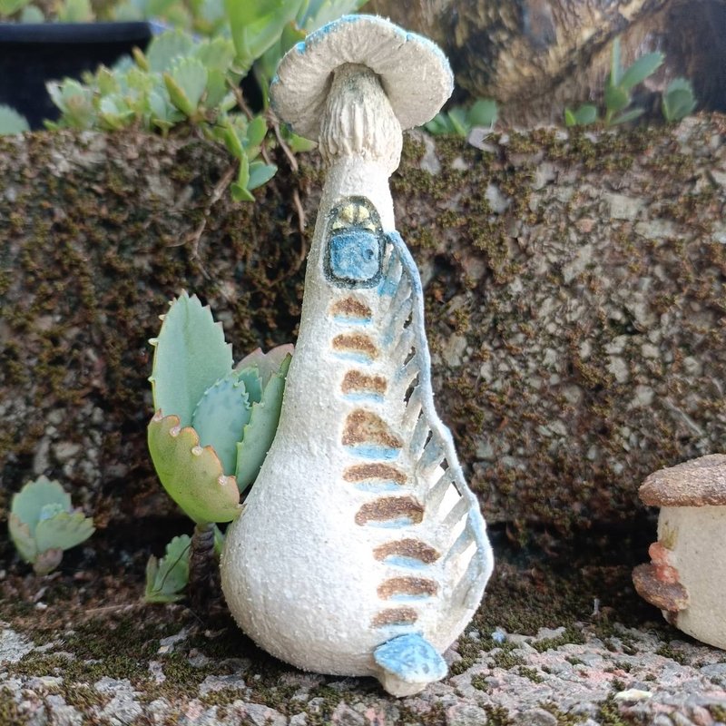 blue mushroom house - Items for Display - Pottery Multicolor