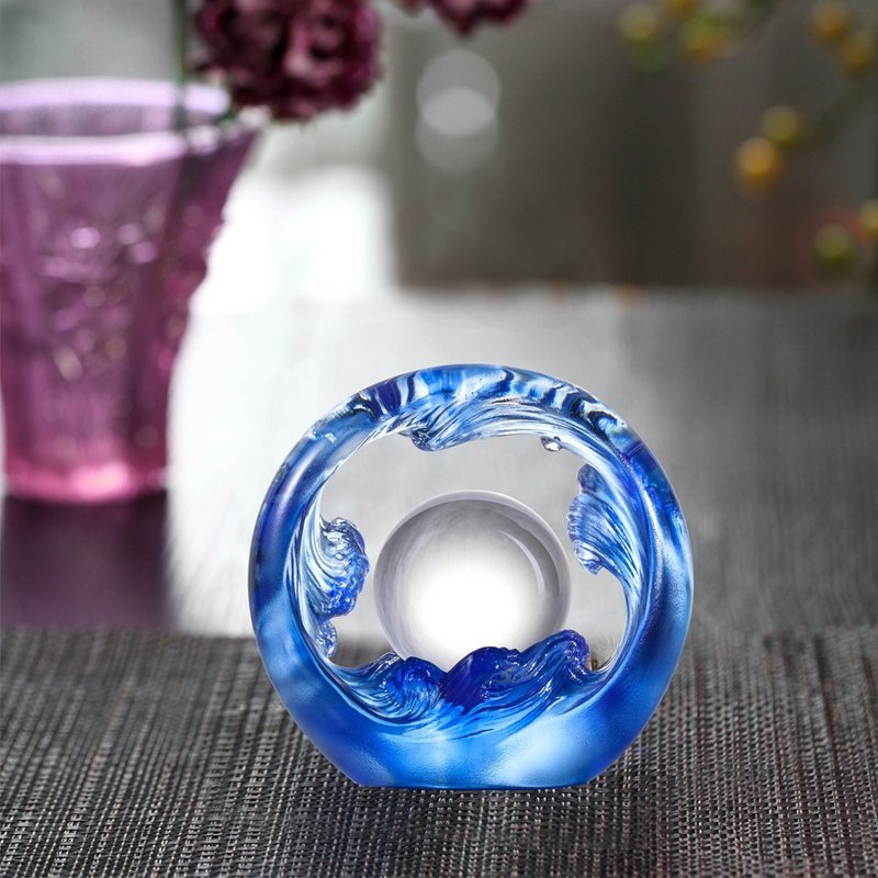 琉璃工房  LIVING 人間轉如意 轉動琉璃珠 - 擺飾/家飾品 - 琉璃 藍色