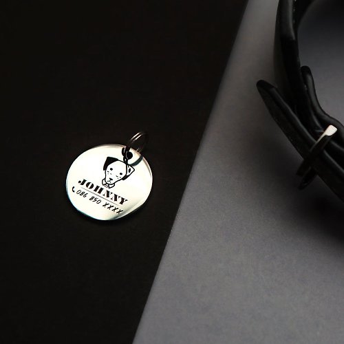 MrAndMrsSniff Silver Pet ID tag M 25 mm Thick Chinese Japanese Stainless steel | Sniff