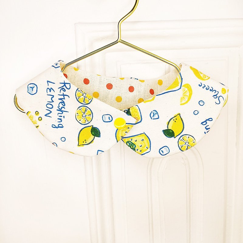 夏季檸檬 寵物領巾 貓 狗狗 - 寵物衣服 - 棉．麻 黃色