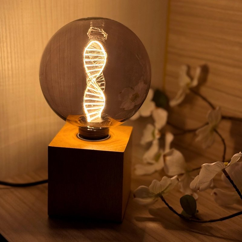【聖誕禮物】Mirage煙燻色DNA夜燈 | 木質燈座 | 喜光LED - 燈具/燈飾/燈罩 - 玻璃 灰色