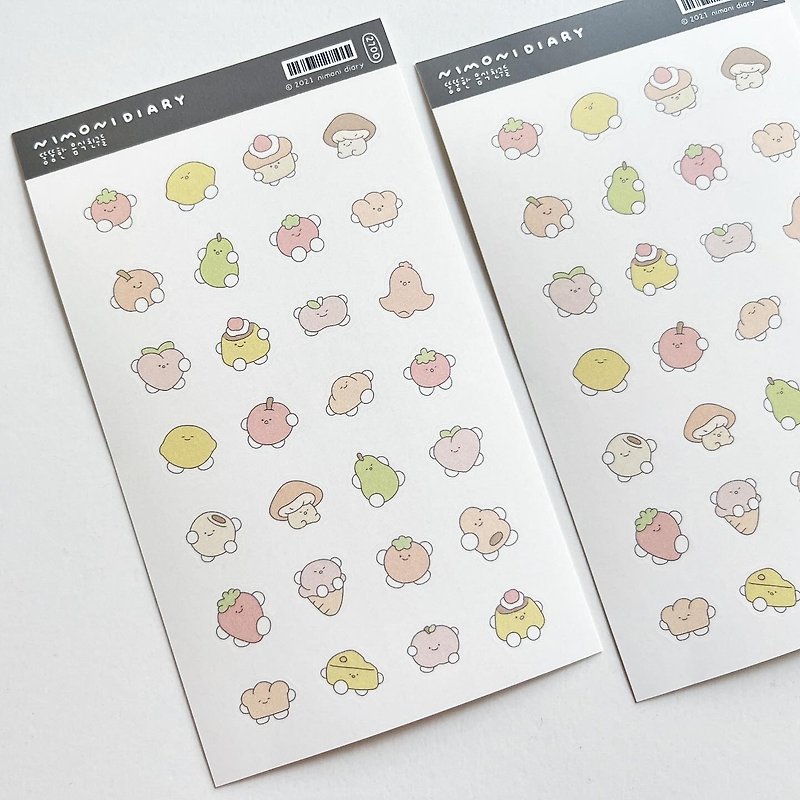 뚱뚱한 음식 친구들 스티커 - Stickers - Paper Multicolor
