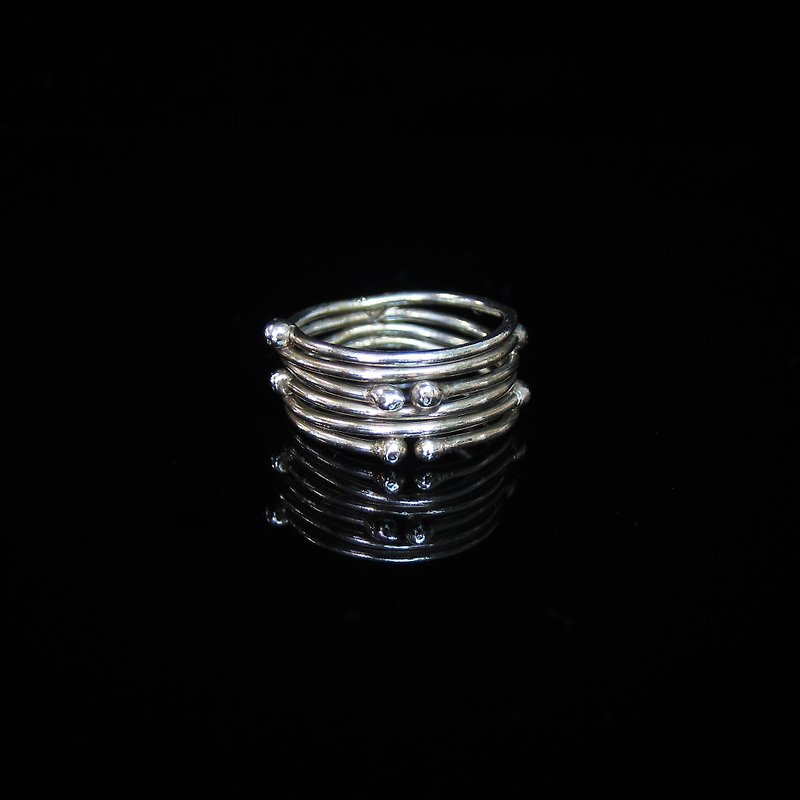 [Feng Nature Series - stream] handmade Silver ring. Memorial ring. Lovers' Ring - แหวนคู่ - โลหะ สีเงิน
