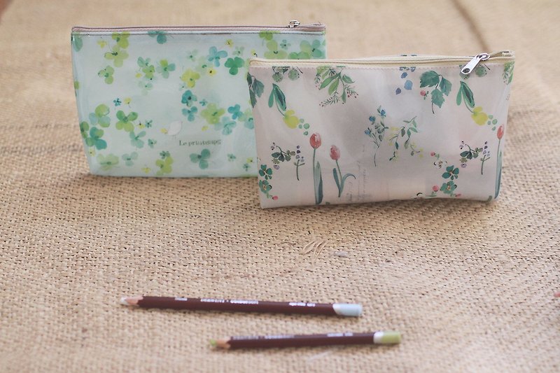 fion flowers waterproof pencil - กล่องดินสอ/ถุงดินสอ - พลาสติก สีเขียว