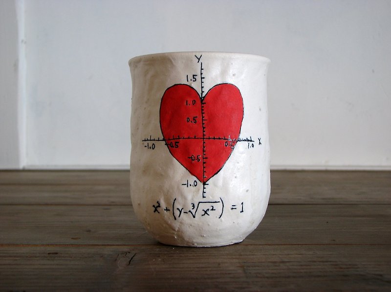 ハートの数式カップ - 花瓶・植木鉢 - 陶器 レッド