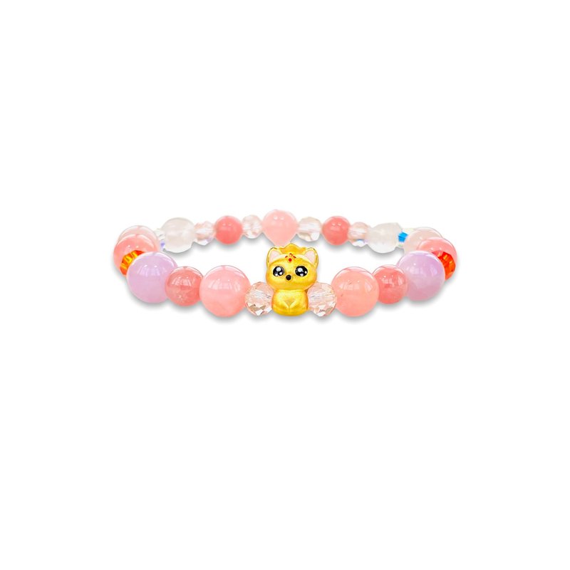 Popular Peach Stone Rhododendron Stone Kunzite Rose Quartz Stone - สร้อยข้อมือ - คริสตัล 