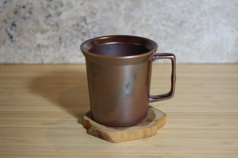 【送禮好物】240ml 柴燒古銅金 方韻杯 咖啡杯 台灣鶯歌製 - 咖啡杯/馬克杯 - 瓷 
