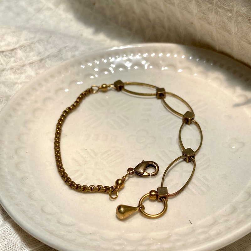 老林雜貨 | 黃銅設計手鍊-駐波 - 手鍊/手環 - 銅/黃銅 金色
