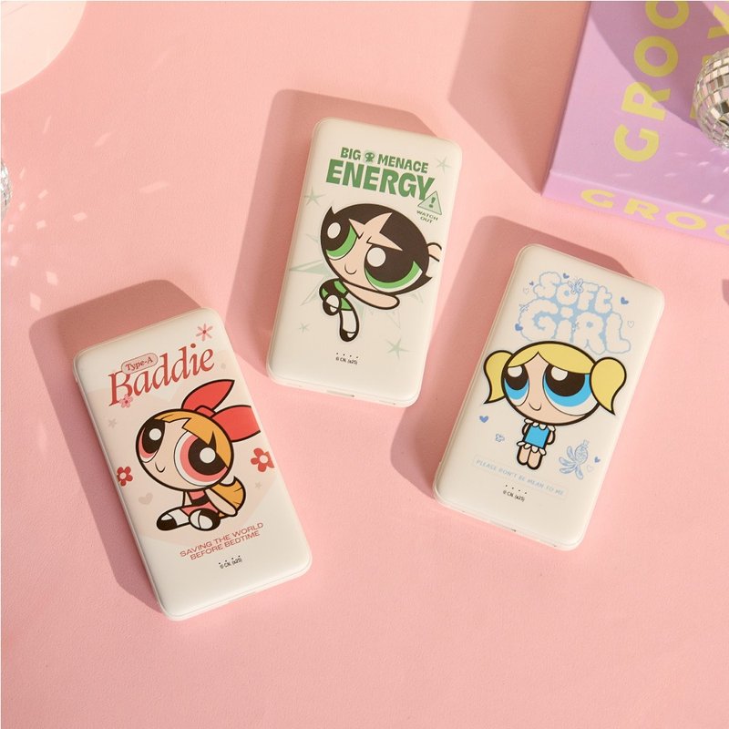 The Powerpuff Girls Bloom True Two-Cable Fast Charging 10000mAh Power Bank - Chargers & Cables - Plastic Transparent