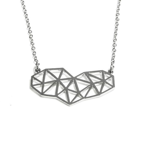 NamesisAccessories Abstract polygon heart necklace