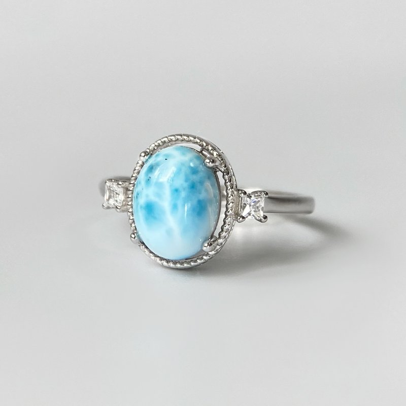 15% off for 2 pieces | Dominican sea Stone sterling silver ring (natural ocean texture La Lima) - แหวนทั่วไป - เงินแท้ 