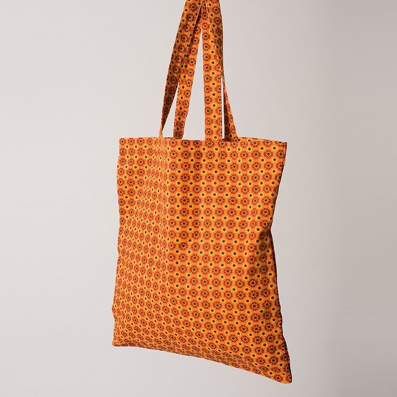 簡單購物袋/老磁磚2號/橘褐 - 側背包/斜孭袋 - 棉．麻 