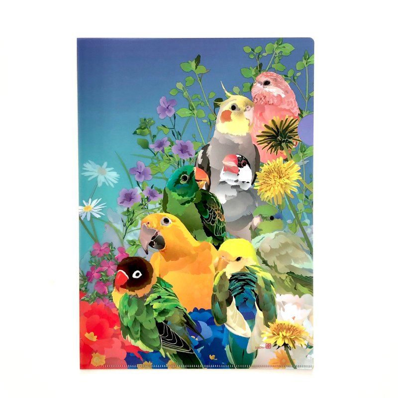 Clear File A4 Size Bird Language Flower Fragrance - แฟ้ม - พลาสติก สีน้ำเงิน