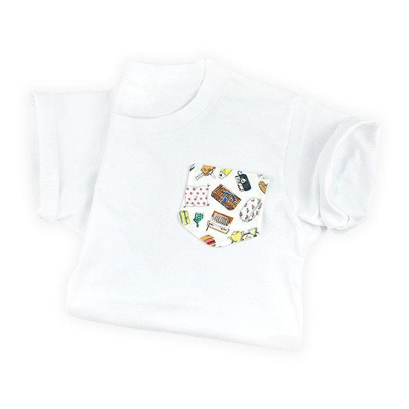 カーフカーフ村村の男性と女性のコットン半袖TシャツTシャツのポケット平野野生のキャンプ旅行私は塗装ピクニック{}関心ホワイト[T-09] - トップス ユニセックス - コットン・麻 ホワイト