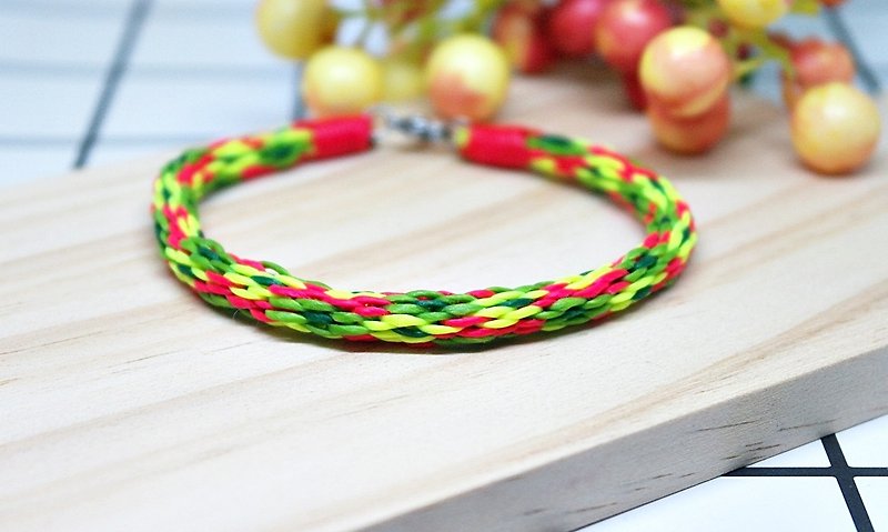 Hand-woven silk wax thread section <Colorful Summer> // Color can be selected // - Bracelets - Wax Multicolor