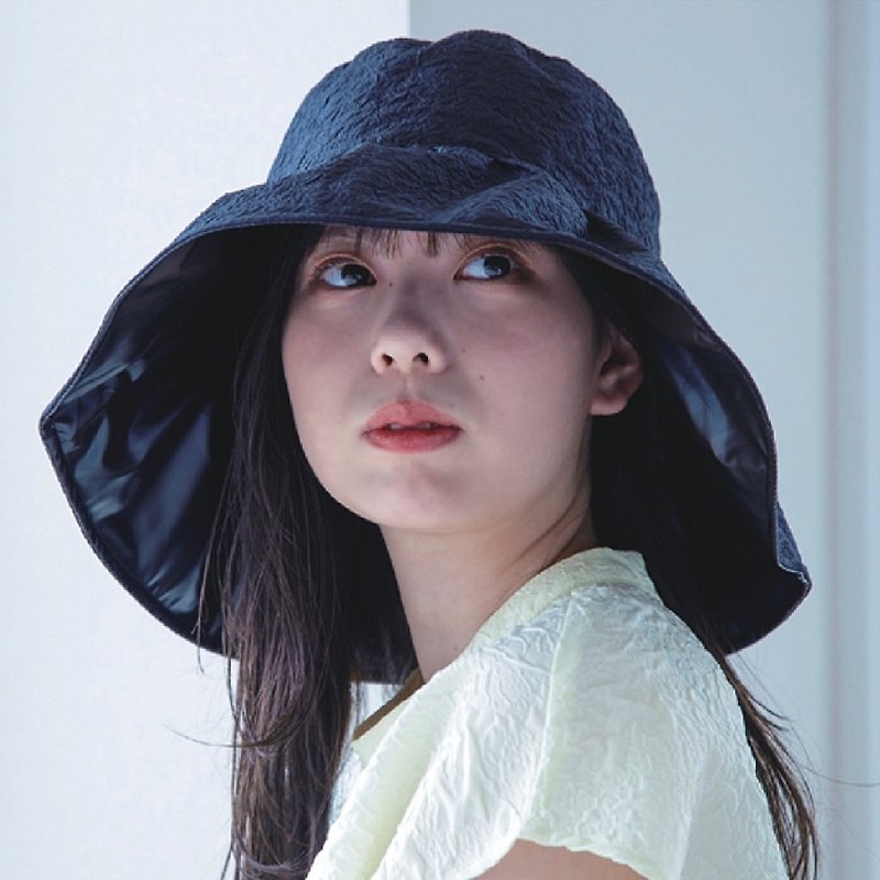 【BISQUE】Fashionable bow sun hat | Wide brim | Adjustable size | UV protection - Hats & Caps - Polyester Multicolor