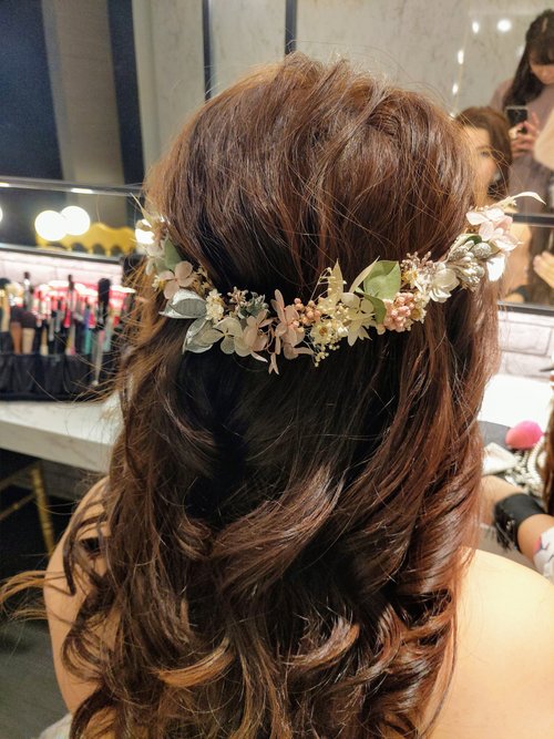 漫 森態 不凋花×乾燥花手作 漫森態 新娘花冠 乾燥花冠 不凋花冠 後頭髮飾